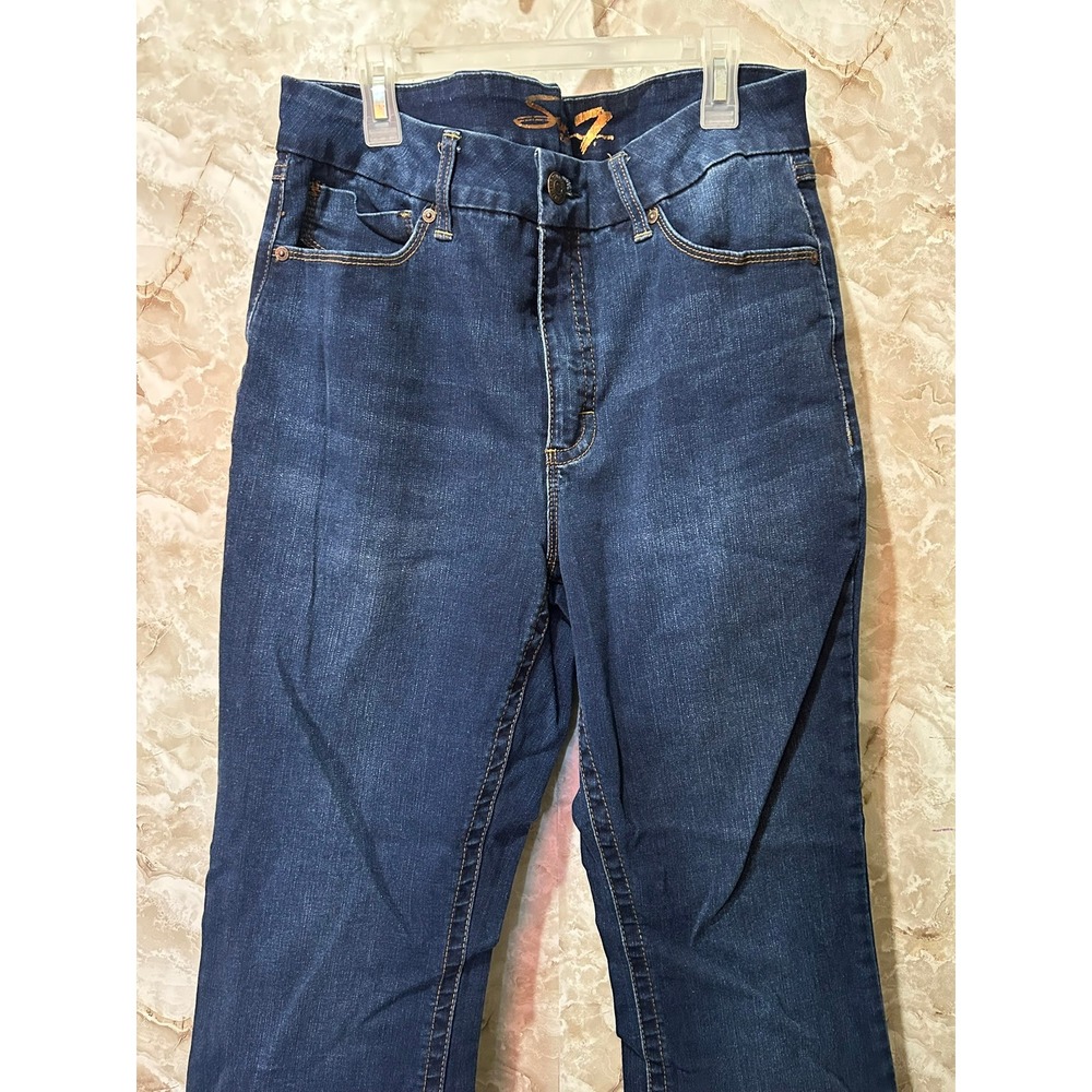 Seven7 Womens High Rise Skinny Jeans Dark Wash Denim Size 14 Indigo Stretch